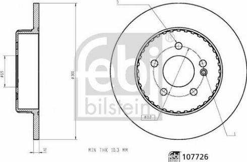 Febi Bilstein 107726 - Brake Disc autospares.lv