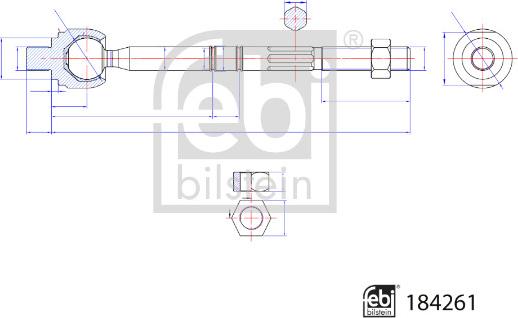 Febi Bilstein 184261 - Inner Tie Rod, Axle Joint autospares.lv