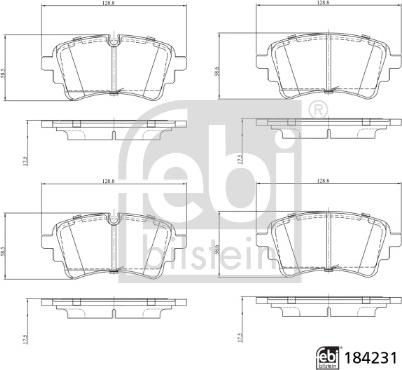 Febi Bilstein 184231 - Brake Pad Set, disc brake autospares.lv