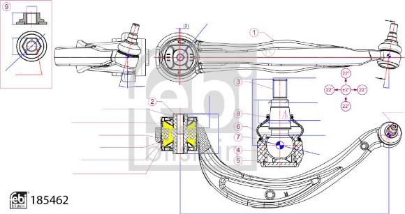 Febi Bilstein 185462 - Track Control Arm autospares.lv