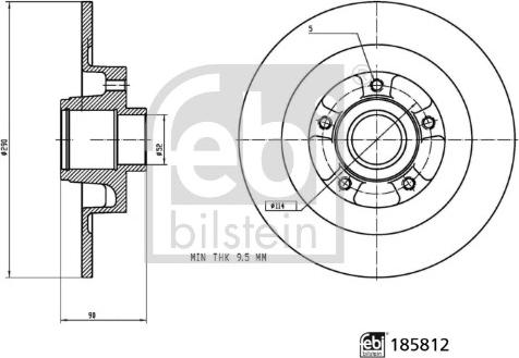 Febi Bilstein 185812 - Brake Disc autospares.lv