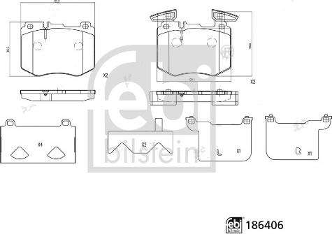 Febi Bilstein 186406 - Brake Pad Set, disc brake autospares.lv