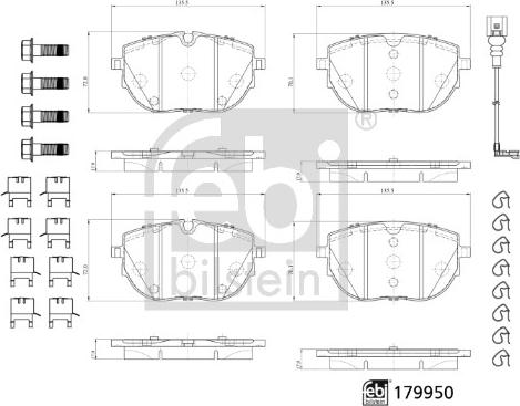 Febi Bilstein 179950 - Brake Pad Set, disc brake autospares.lv