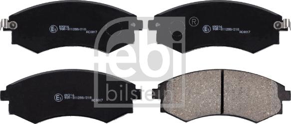 Febi Bilstein 170253 - Brake Pad Set, disc brake autospares.lv