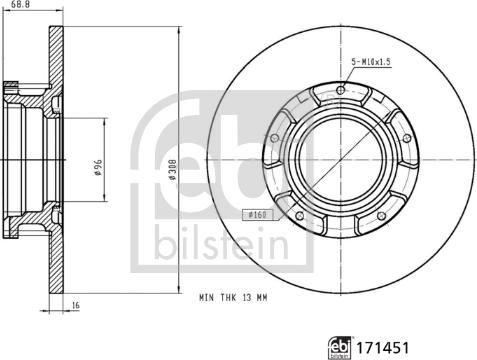 Febi Bilstein 171451 - Brake Disc autospares.lv