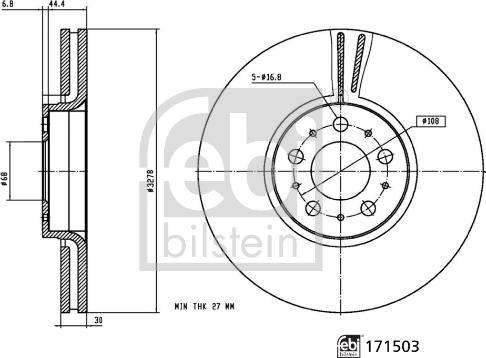 Febi Bilstein 171503 - Brake Disc autospares.lv