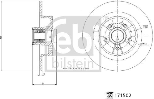 Febi Bilstein 171502 - Brake Disc autospares.lv