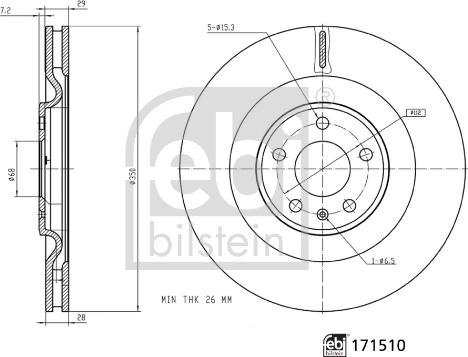 Febi Bilstein 171510 - Brake Disc autospares.lv