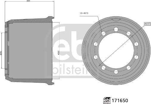 Febi Bilstein 171650 - Brake Drum autospares.lv