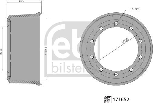 Febi Bilstein 171652 - Brake Drum autospares.lv