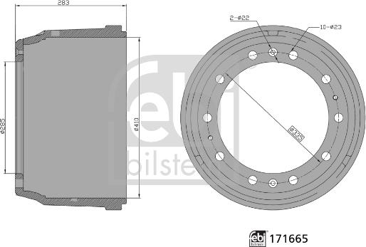 Febi Bilstein 171665 - Brake Drum autospares.lv