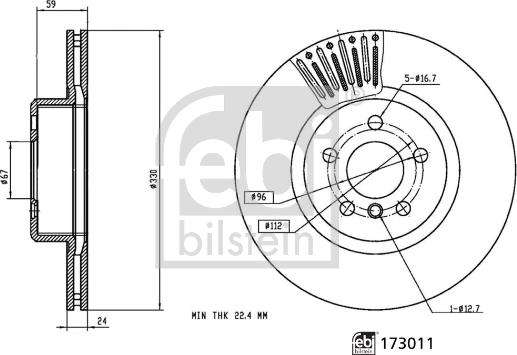 Febi Bilstein 173011 - Brake Disc autospares.lv