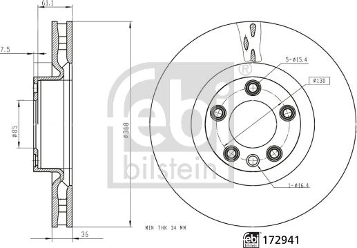 Febi Bilstein 172941 - Brake Disc autospares.lv