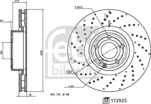 Febi Bilstein 172925 - Brake Disc autospares.lv