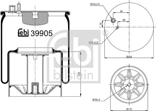 Febi Bilstein 39905 - Bellow, air suspension autospares.lv