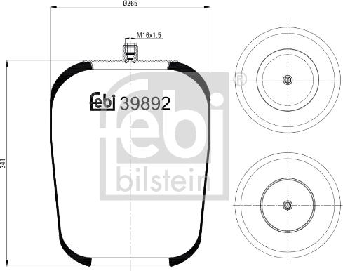 Febi Bilstein 39892 - Bellow, air suspension autospares.lv