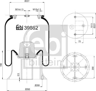 Febi Bilstein 39862 - Bellow, air suspension autospares.lv