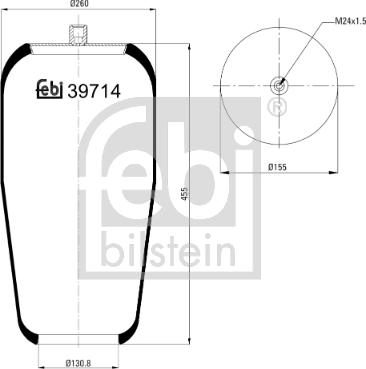 Febi Bilstein 39714 - Bellow, air suspension autospares.lv