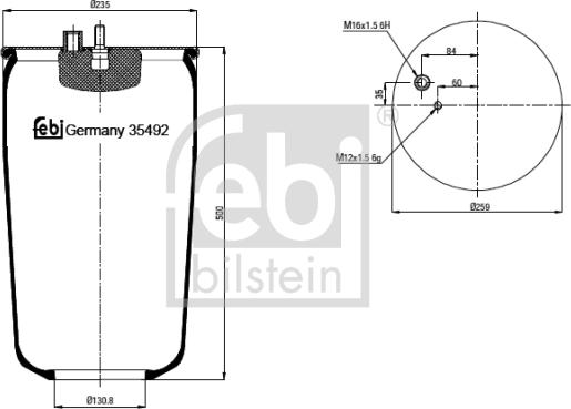 Febi Bilstein 35492 - Bellow, air suspension autospares.lv