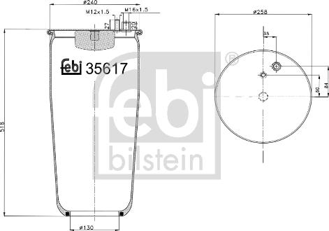 Febi Bilstein 35617 - Bellow, air suspension autospares.lv