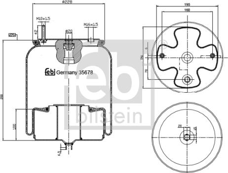 Febi Bilstein 35678 - Bellow, air suspension autospares.lv