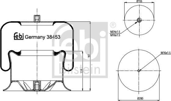 Febi Bilstein 38453 - Bellow, air suspension autospares.lv