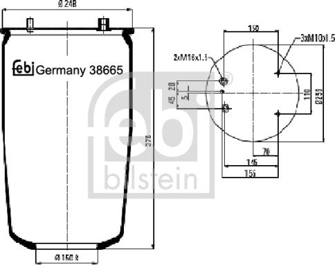 Febi Bilstein 38665 - Bellow, air suspension autospares.lv