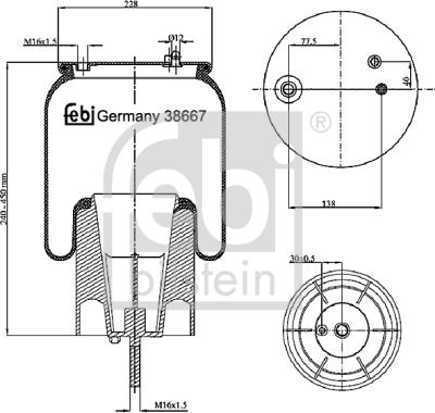 Febi Bilstein 38667 - Bellow, air suspension autospares.lv