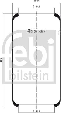 Febi Bilstein 20897 - Bellow, air suspension autospares.lv