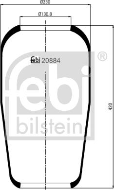 Febi Bilstein 20884 - Bellow, air suspension autospares.lv