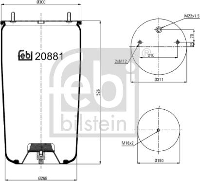 Febi Bilstein 20881 - Bellow, air suspension autospares.lv