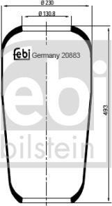 Febi Bilstein 20883 - Bellow, air suspension autospares.lv