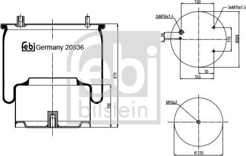 Febi Bilstein 20836 - Bellow, air suspension autospares.lv