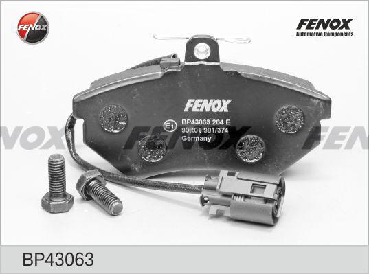 Fenox BP43063 - Brake Pad Set, disc brake autospares.lv