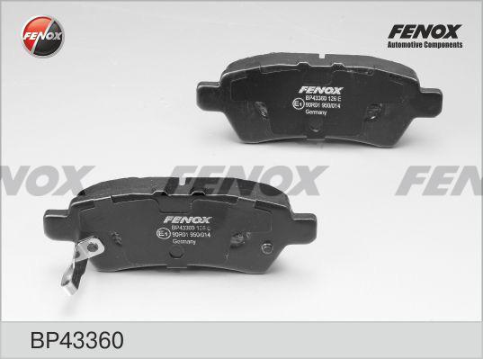 Fenox BP43360 - Brake Pad Set, disc brake autospares.lv