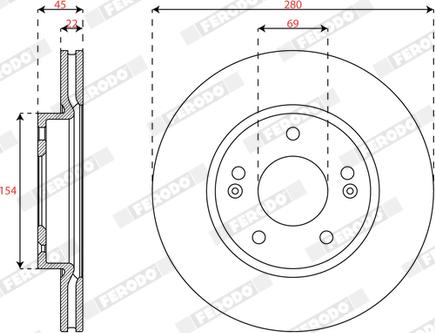 Ferodo DDF3056C - Brake Disc autospares.lv