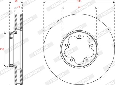 Ferodo DDF3057C - Brake Disc autospares.lv