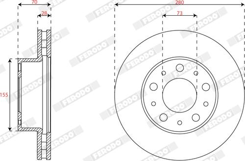 Ferodo DDF3072C - Brake Disc autospares.lv