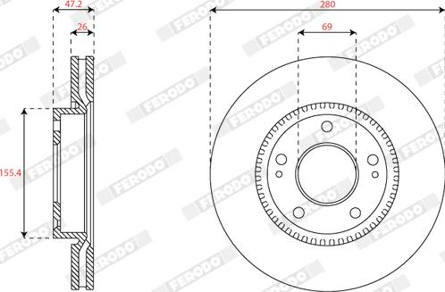 Ferodo DDF2088C - Brake Disc autospares.lv