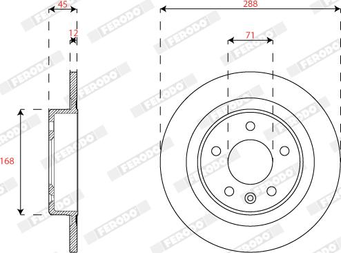 Ferodo DDF2812C - Brake Disc autospares.lv