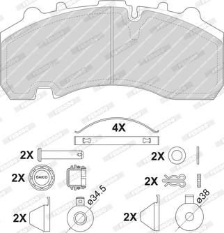 Ferodo FCV1677B - Brake Pad Set, disc brake autospares.lv