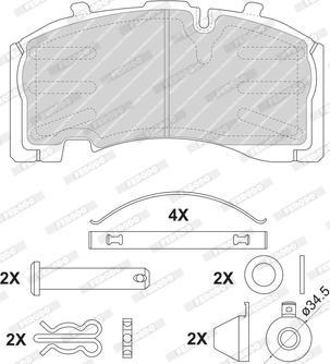 Ferodo FCV1825B - Brake Pad Set, disc brake autospares.lv