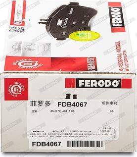 Ferodo FDB4067 - Brake Pad Set, disc brake autospares.lv