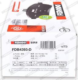 Ferodo FDB4393-D - Brake Pad Set, disc brake autospares.lv