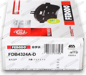 Ferodo FDB4324A-D - Brake Pad Set, disc brake autospares.lv