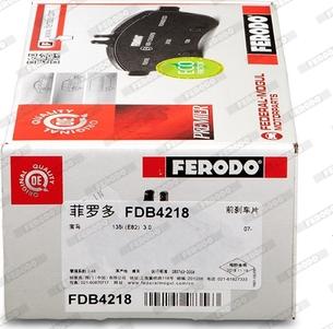 Ferodo FDB4218 - Brake Pad Set, disc brake autospares.lv