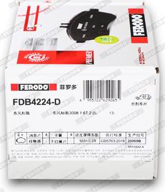 Ferodo FDB4224-D - Brake Pad Set, disc brake autospares.lv