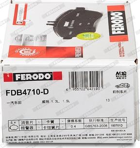 Ferodo FDB4710-D - Brake Pad Set, disc brake autospares.lv