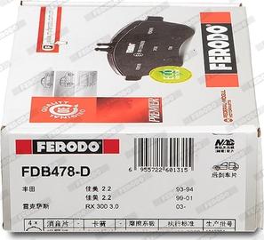 Ferodo FDB478-D - Brake Pad Set, disc brake autospares.lv