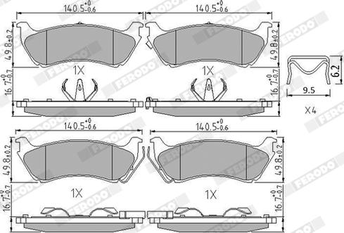 Ferodo FDB1401 - Brake Pad Set, disc brake autospares.lv